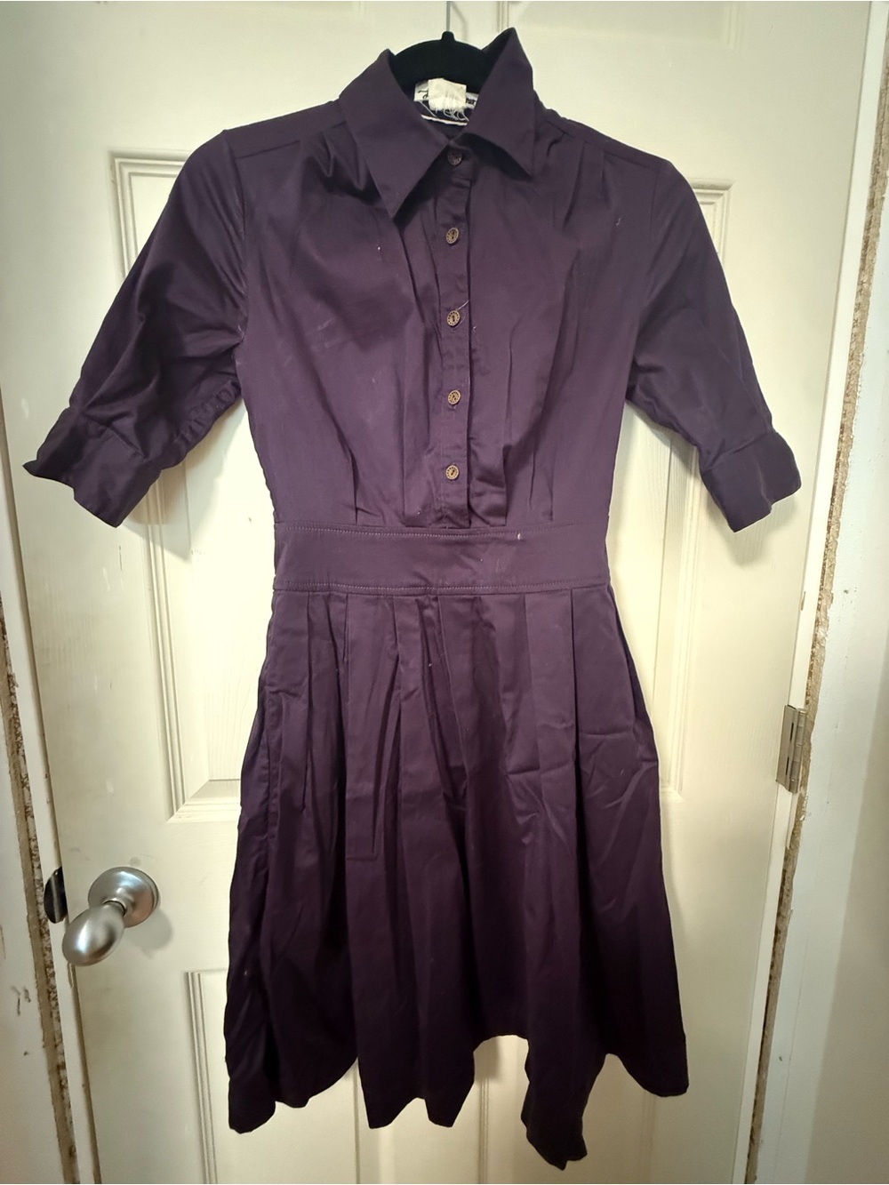 Vintage Inspired Lili’s Closet Plum Shirtwaist Dress by Anthropologie